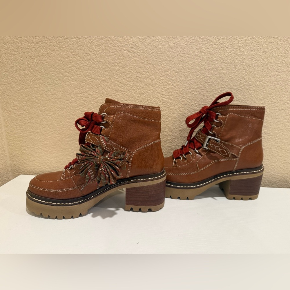 Free People Jasper Hiker Ankle Boots Women's utility Vintage Tan Leather 6,5 - Picture 7 of 13